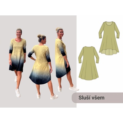 Šijeme hravě Strih Dominika dámske šaty/mikinošaty 170 cm