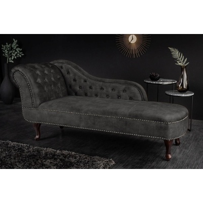 LuxD Chesterfield sivý zamat
