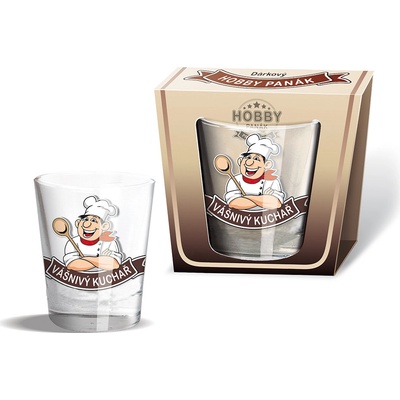 Nekupto Hobby skleněný dárkový panák Vášnivý kuchař 40 ml