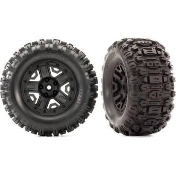 Traxxas Гуми с джанти Traxxas TIRES & WHEELS, ASSEMBLED, GLUED (2.8") RUSTLER® 4X4 BLACK WHEELS, SLEDGEHAMMER TRX6792 (TRX6792)
