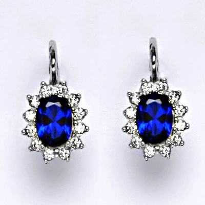 Čištín Zlaté náušnice Kate, syntetický spinel, čiré zirkony, bílé i žluté zlato, NK 1480