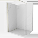 Mexen Kioto-R заоблен екран за душ тип Walk-in 140 x 200 см, прозрачен 8 мм, златен - 800-140-101-50-06 (800-140-101-50-06)