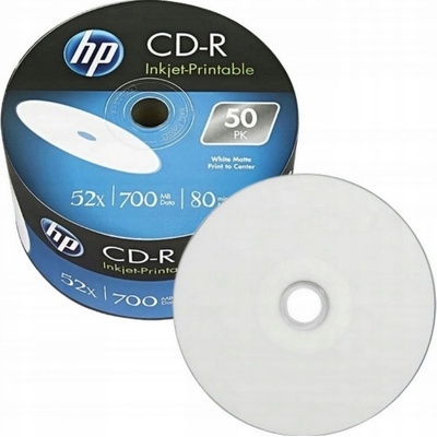 HP CD-R 700MB 52x, printable, bulk, 50ks (CRE00070WIP-3) – Zboží Živě