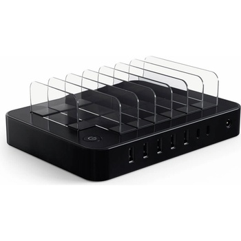 Satechi Multi Dock 7 Port USB-C Station - док станция с 5xUSB и 2xUSB-C гнезда за зареждане за таблети и смартфони (черен)
