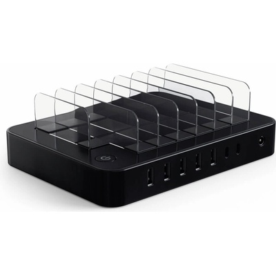 Satechi Multi Dock 7 Port USB-C Station - док станция с 5xUSB и 2xUSB-C гнезда за зареждане за таблети и смартфони (черен)