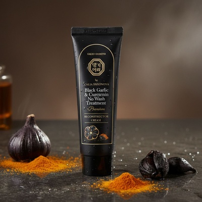 Doori Cosmetics Реконструктор за увредена и цъфтяща коса с черен чесън и куркумин DOORI Black Garlic & Curcumin Cream Premium Reconstructor SPECIAL SIZE (DI001304)