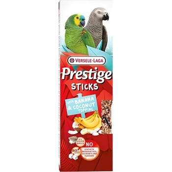 Versele-Laga Prestige Sticks Parrots Banana & Coconut topping- Лакомство за големи папагали - стикове с топинг с банан и кокос, 2х70гр