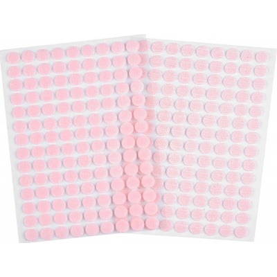 Suchý zip samolepicí kolečka Ø10 mm, malé, 8 růžová sv.