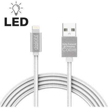Delight cable - Кабел за зареждане на Iphone Lightning, 1 м, бял 55442I-WH (55442I-WH)