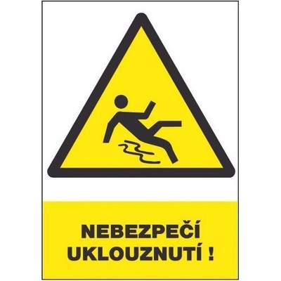 Tabulka bezpečnostní - Nebezpečí uklouznutí 12345