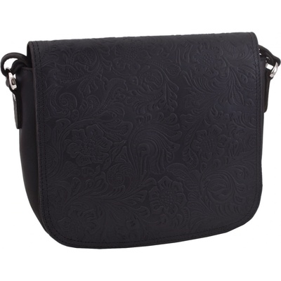 Mercucio dámská kožená crossbody kabelka černá 250112