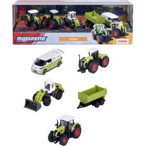 Majorette Метални колички Majorette - Farm, Трактори, 5 броя, (8503105002)