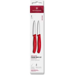 Victorinox Комплект ножове SWISS CLASSIC 8 cm, право и назъбено острие, заострени, комплект от 2 бр. , червен, пластмаса, Victori (VN676912C1)