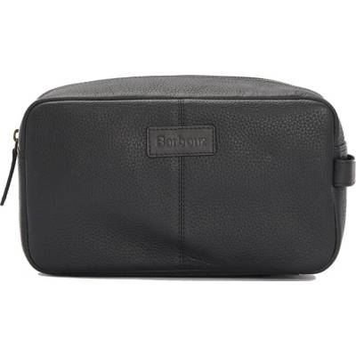 Barbour Highgate Leather Washbag toaletní taška z texturované kůže černá