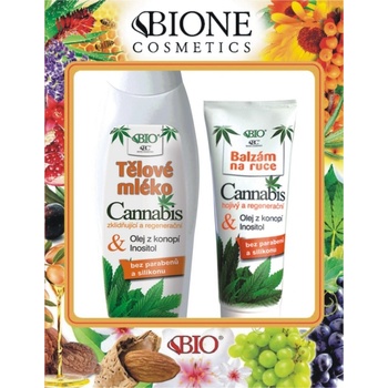 Bione Cosmetics Bio Cannabis telové mlieko 500 ml + balzam na ruky 200 ml darčeková sada