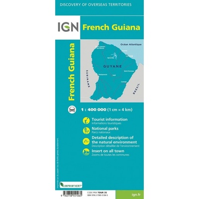 IGN vydavatelství mapa Guyane 1:400 t. (French Guiana)