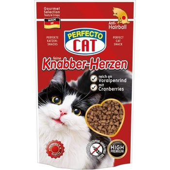 Perfecto Cat Feine Knabber Snack s Alpským šťavnatým Hovězím Anti Hairball 50 g