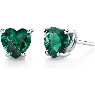 Eppi Zlaté srdiečkové náušnice so smaragdmi Hettia E32569