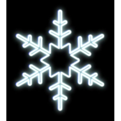 DecoLED LED svetelná vločka s hviezdou v strede na VO pr .80 cm ľadovo biela