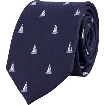 Bubibubi kravata s plachetnicami tmavomodrá