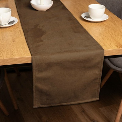 Biante Běhoun imitace broušené kůže Alcantara ALC-022 Hnědý 20x120 cm