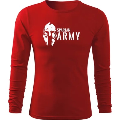 DRAGOWA FIT-T Тениска с дълъг ръкав Spartan Army, червена, 160 г/м2 (5604)