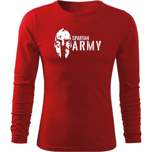 DRAGOWA FIT-T Тениска с дълъг ръкав Spartan Army, червена, 160 г/м2 (5604)