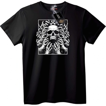 NOONEBRAND Тениска с череп и ръце - L, White