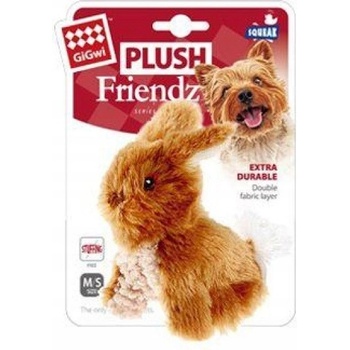 GiGwi plyšová Friendz zajačik hnedá 11 x 7 x 11 cm