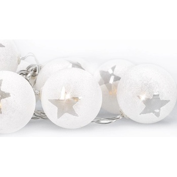 Solight LED reťaz vianočné guľe 10LED 1m 2x AA časovač IP20