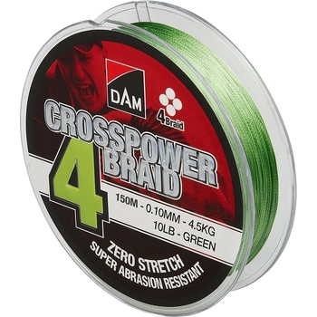 DAM šnúra Crosspower 4-Braid Green 150m 0,10mm 4,5kg