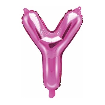 PartyDeco Балон от фолио Mini - Буква Y 35см розов