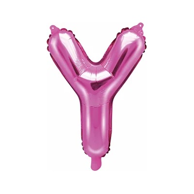 PartyDeco Балон от фолио Mini - Буква Y 35см розов