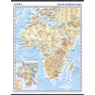 Afrika obecně zeměpisná nástěnná mapa 1:10 000 000