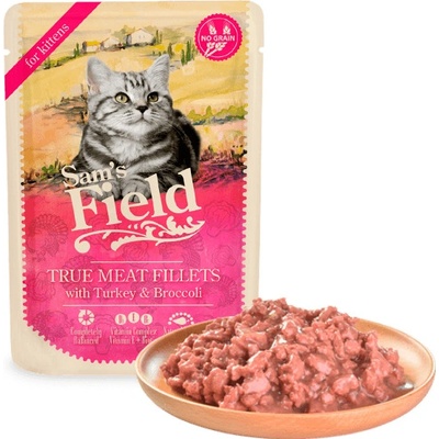 Sam´s Field Kittens True Meat Fillets with Turkey & Broccoli 85 g