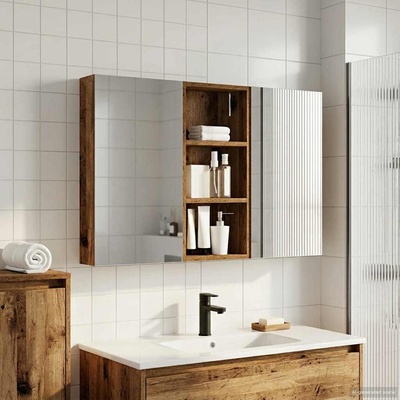 vidaXL Комплект шкафове за баня с рафт 3 pcs 110 x 10, 5 x 60, 5 см (3403718)