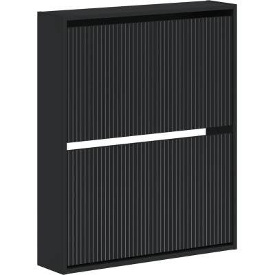 vidaXL Стенно шкафче за обувки ARNHEM 71 x 17 x 86 см Черно (896636)