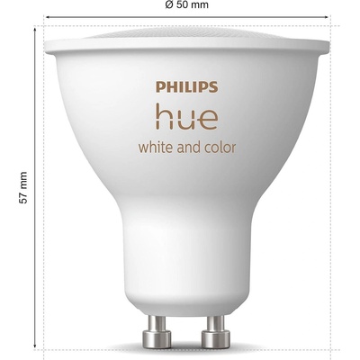 Philips Смарт LED RGBW димируеми лунички Philips Hue WACA, 3 бр, 4.2W, 400 lm, GU10, 16 милиона цвята (BT, Zigbee, HomeKit, Google, Alexa, SmartThings) (929003666503)