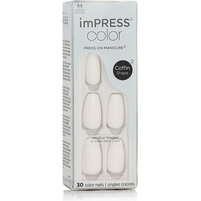 Kiss imPRESS Color Coffin Shape umělé nehty odstín 501 Frosting 30 ks