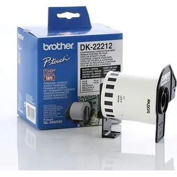 Brother Консуматив Brother DK-22212 White Continuous Length Film Tape 62mm x 15.24m, Black on White (DK22212)