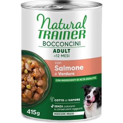 Natural Trainer Bocconcini Adult Medium & Maxi Chunks losos 2 x 415 g