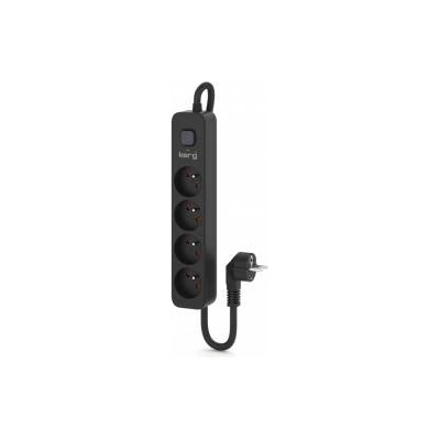 Kerg Rare. zas. -secure. KERG with connector-4 sockets-black-1, 5m-16A-H05VV-F-3x1, 5mm2