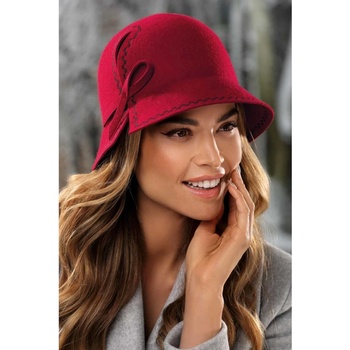 Krumlovanka dámský zimní klobouk Cloche W-0738/001 červený
