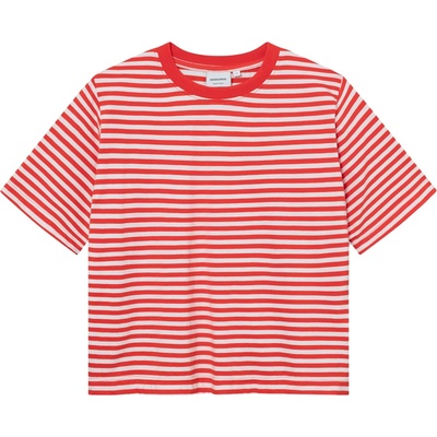DEDICATED Дамска тениска DEDICATED Women's T-Shirt Vadstena T-shirt - Stripes Grenadine Red - размер L (916-7068-0714)