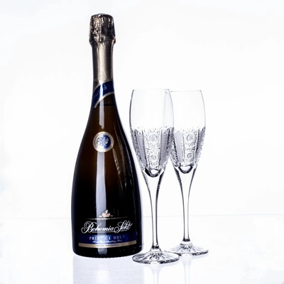 BOHEMIA CRYSTAL Dárková sada Bohemia Sekt Prestige Brut 750 ml