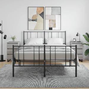 vidaXL Нощни шкафчета, 2 бр, сив сонома, 40x35x69 см, инженерно дърво (826953)