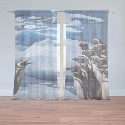 Sablio Záclony Tučniaky: 2ks 150x250cm