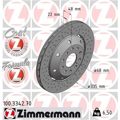 Brzdový kotúč ZIMMERMANN 100.3342.70 (100334270)