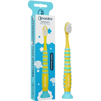 Nordics Премиум детска четка за зъби Ракета 10500, Soft, жълта