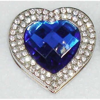 Háček na kabelku Luxury modré srdce